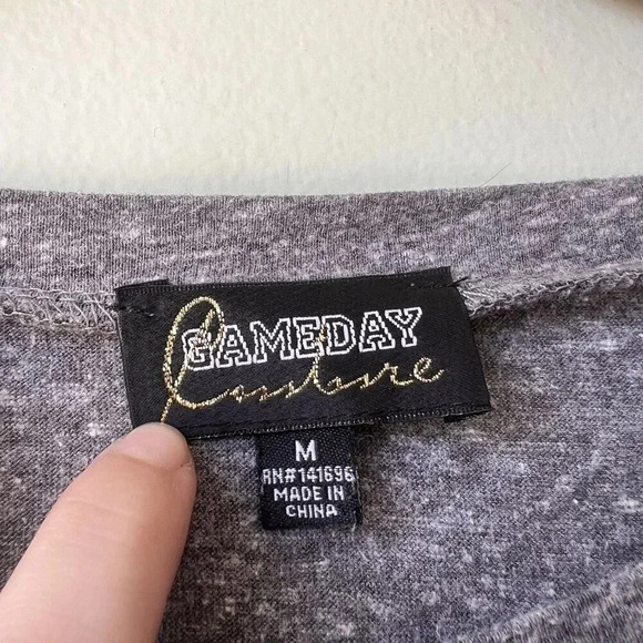 Gameday Couture Ole Miss Grey‎ 3/4 Sleeve T-Shirt Medium - Picture 4 of 4